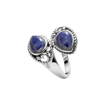 Lapis Lazuli Sterling Silver Bypass Ring