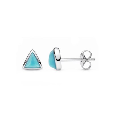 Triangle Larimar Sterling Silver Earrings