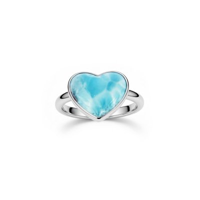Heart Larimar Sterling Silver Ring