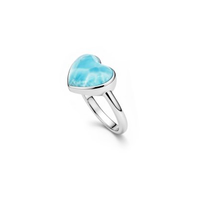 Heart Larimar Sterling Silver Ring
