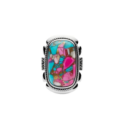 Cotton Candy Magnesite Sterling Silver Ring