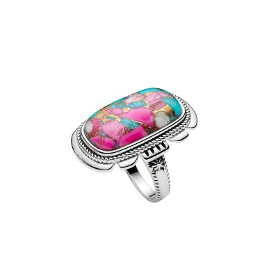 Cotton Candy Magnesite Sterling Silver Ring