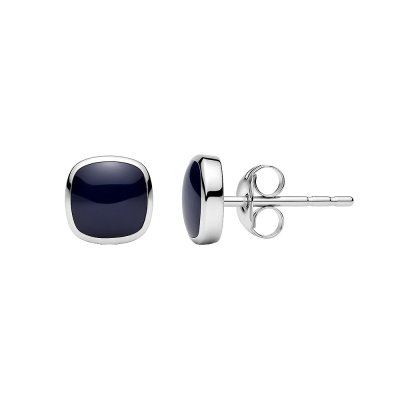 Cushion Black Onyx Sterling Silver Earrings