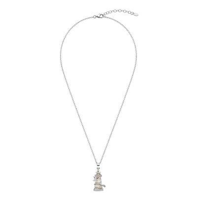 Lighthouse Mother of Pearl Sterling & White Zircon Silver Pendant With Chain 18+2 Inches
