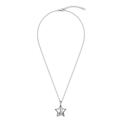 Western Sterling Silver Cowgirl Boot Star Pendant With Chain 18+2 Inches