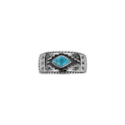 Southwestern-Style Turquoise Sterling Silver Band Ring