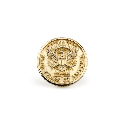250th Anniversary American 18K Yellow Gold Over Eagle Coin Men's Ring