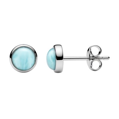 Larimar Sterling Silver Stud Earrings