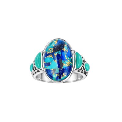 Blended Turquoise & Lapis Sterling Silver Ring
