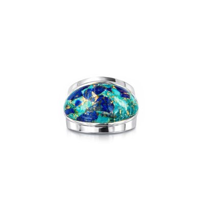 Blended Turquoise & Lapis Sterling Silver Ring