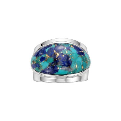 Blended Turquoise & Lapis Sterling Silver Ring