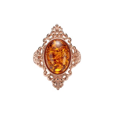 Copper Amber Ring