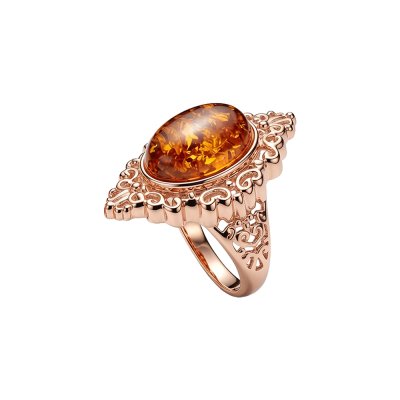 Copper Amber Ring