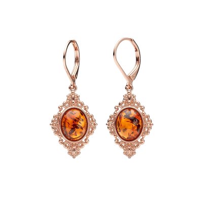 Copper Amber Earrings