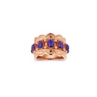 Copper Purple Turquoise Ring