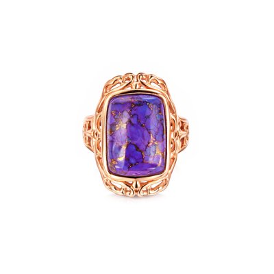 Copper Purple Turquoise Ring