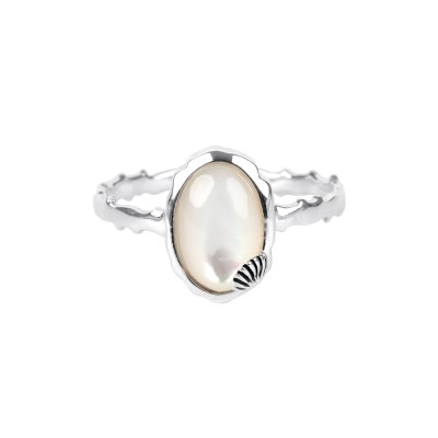 Sterling Silver Mother of Pearl Shell Ring