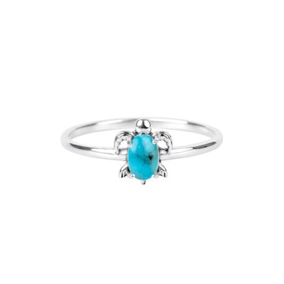 Sterling Silver Turquoies Turtle Ring