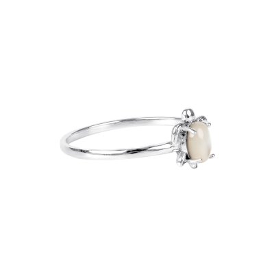 Sterling Silver Mother of Pearl Turtle Ring