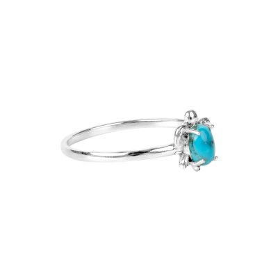Sterling Silver Turquoies Turtle Ring