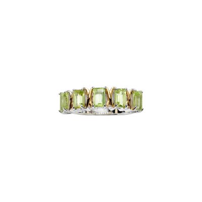 Peridot Two-Tone Sterling Silver Ring