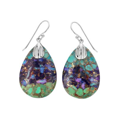 Blended Multi Turquoise Sterling Silver Earrings
