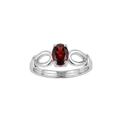 Garnet Sterling Silver Ring