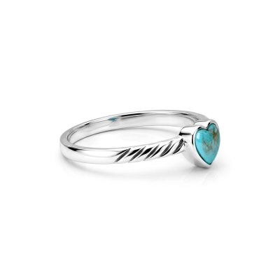 Sterling Silver Turquoise Heart Ring