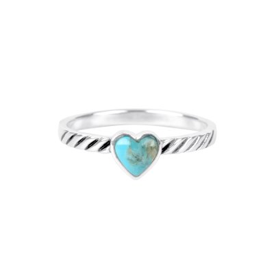 Sterling Silver Turquoise Heart Ring