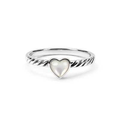 Sterling Silver Mother of Pearl Heart Ring