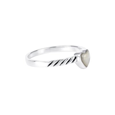 Sterling Silver Mother of Pearl Heart Ring