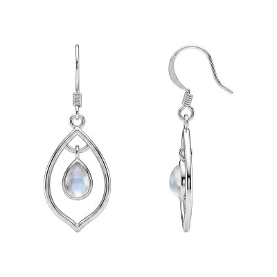 Rainbow Moonstone Sterling Silver Earrings