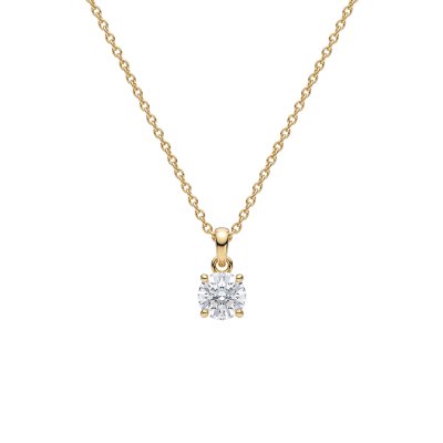 White Cubic Zirconia 18k Yellow Gold Over Sterling Silver Necklace 0.50 ctw
