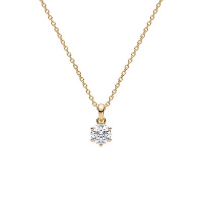 White Cubic Zirconia 18k Yellow Gold Over Sterling Silver Necklace 0.80 ctw