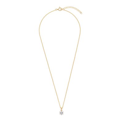 White Cubic Zirconia 18k Yellow Gold Over Sterling Silver Necklace 0.80 ctw