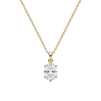 White Cubic Zirconia 18k Yellow Gold Over Sterling Silver Necklace 0.75 ctw