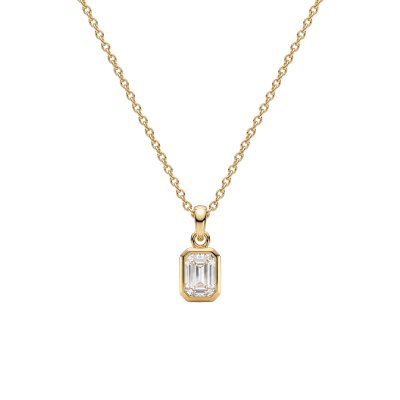 White Cubic Zirconia 18k Yellow Gold Over Sterling Silver Necklace 1.30 ctw