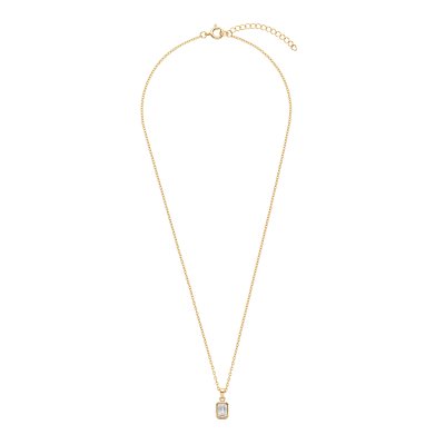 White Cubic Zirconia 18k Yellow Gold Over Sterling Silver Necklace 1.30 ctw