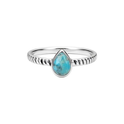 Sterling Silver Pears Ring with Blue Turquoise