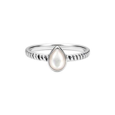 Sterling Silver Pears Ring with Mother of Pearl