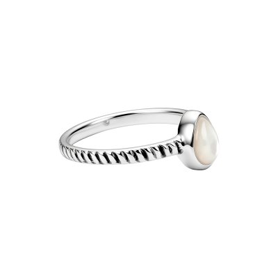 Sterling Silver Pears Ring with Mother of Pearl