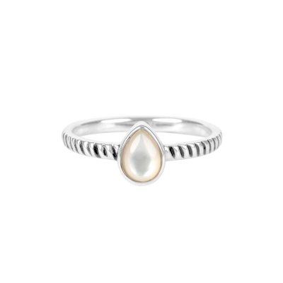Sterling Silver Pears Ring with Mother of Pearl