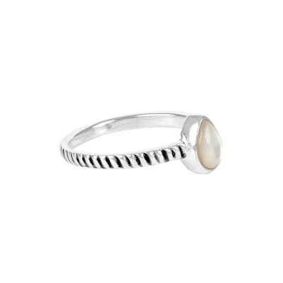Sterling Silver Pears Ring with Mother of Pearl