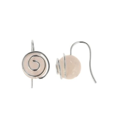 Smoky Quartz Beaded Sterling Silver Earrings