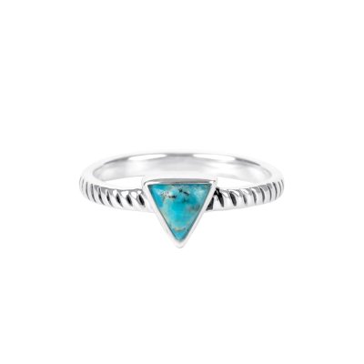 Sterling Silver Turquoise Triangle Ring