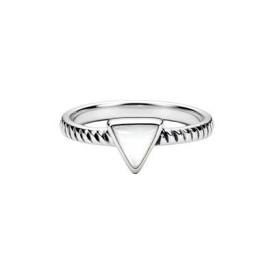 Sterling Silver Mother of Pearl Triangle Ring