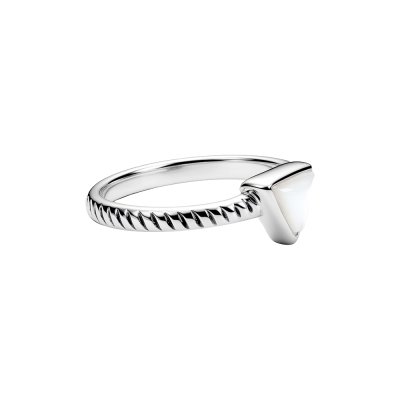 Sterling Silver Mother of Pearl Triangle Ring