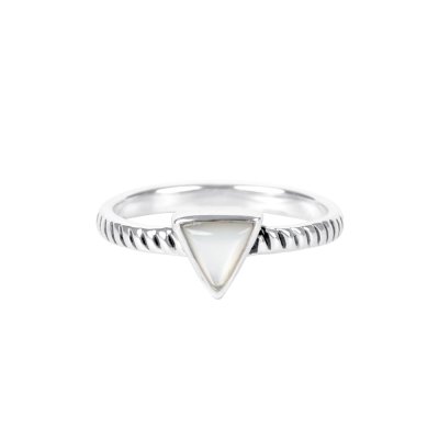 Sterling Silver Mother of Pearl Triangle Ring