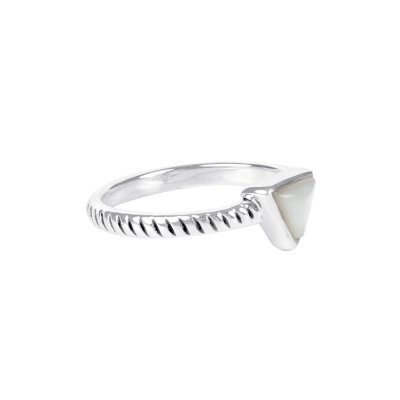 Sterling Silver Mother of Pearl Triangle Ring