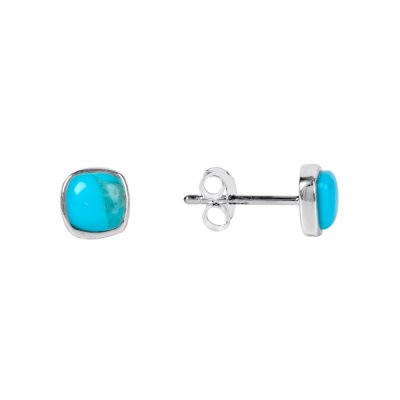 Sterling Silver Cushion Stud Earrings